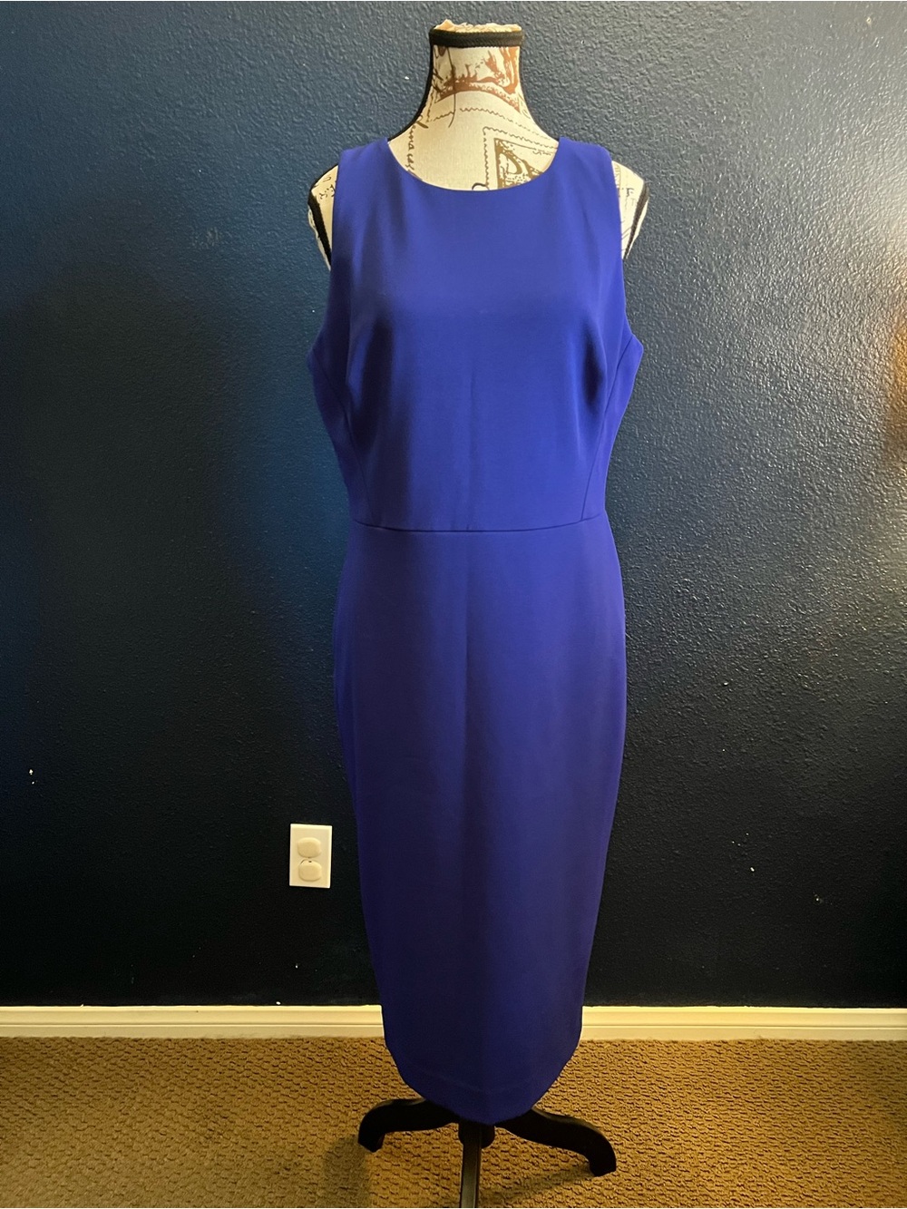 Vince Camuto Royal Blue Sleeveless Sheath Dress Size 12